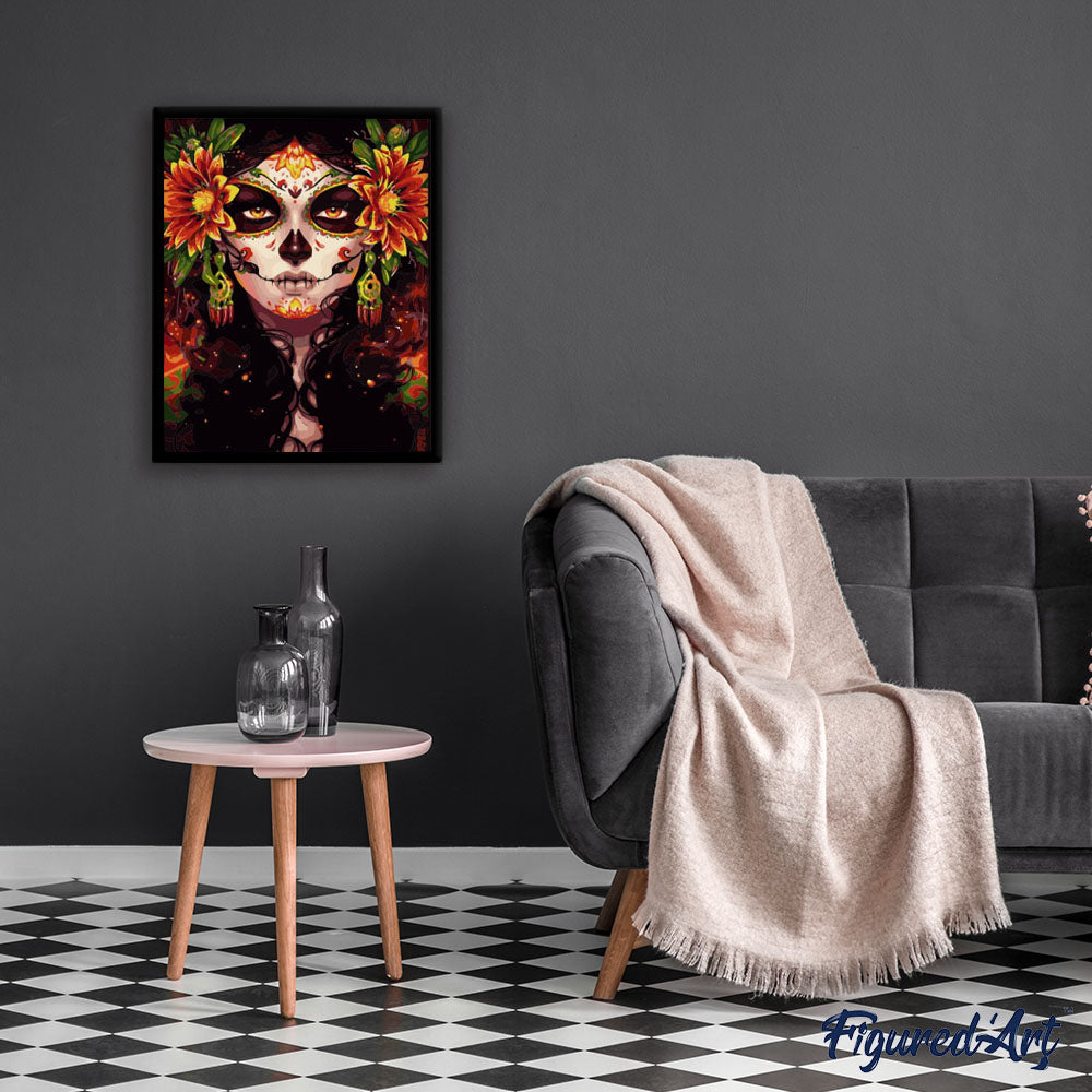 Woman Face and Flowers