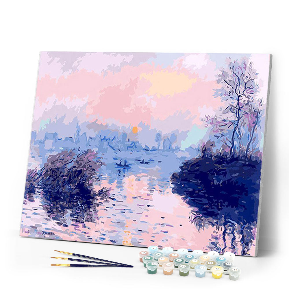 Claude Monet - Sunset on the Seine at Lavacourt