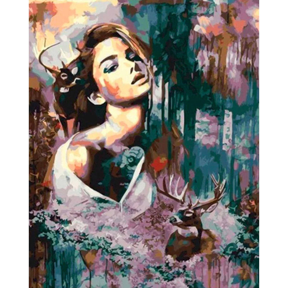 Woman and Deer