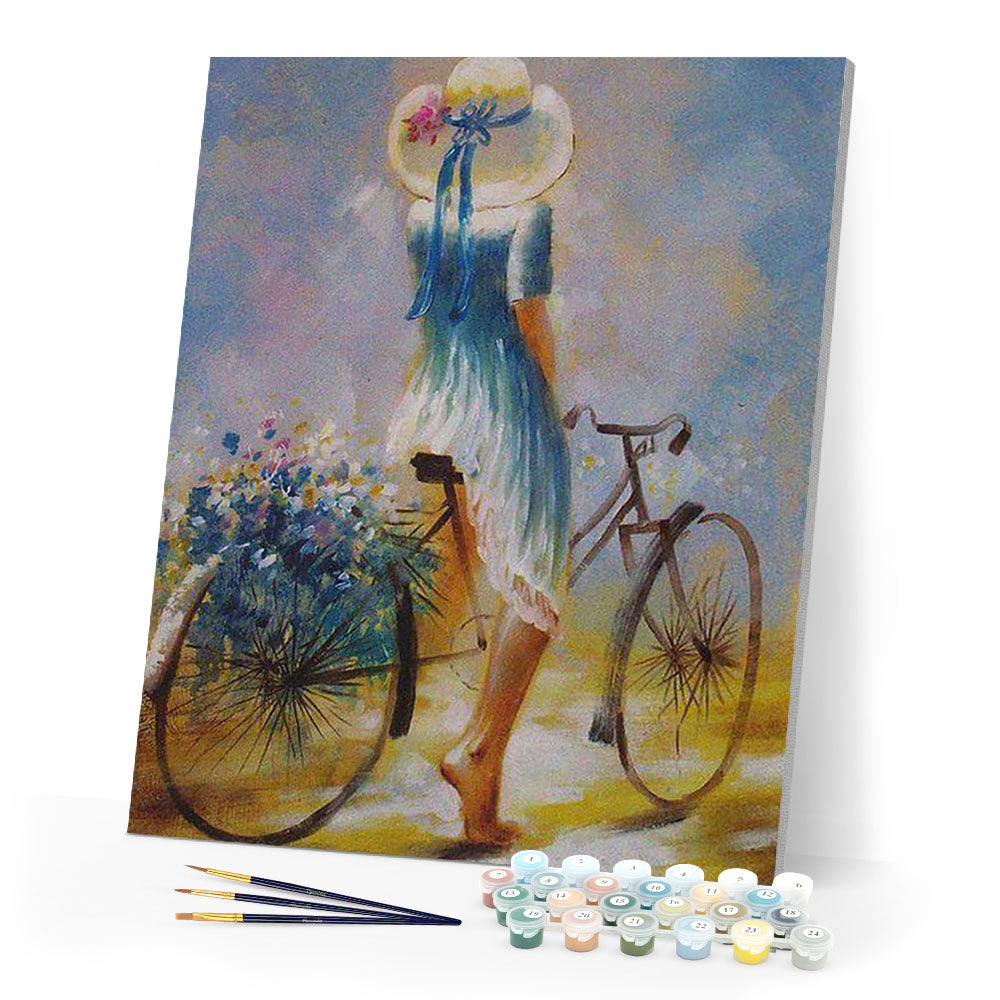Young woman on a bicycle