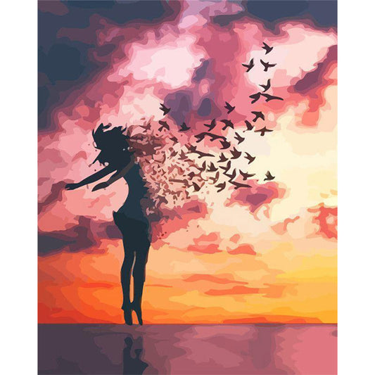 Women and Birds at Sunrise