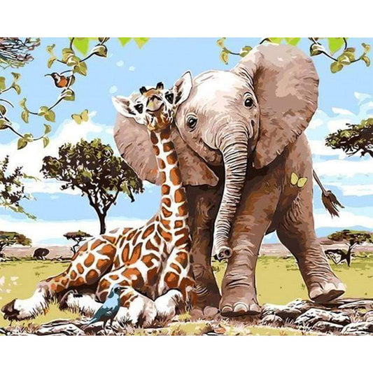 Elephant & Giraffe friends