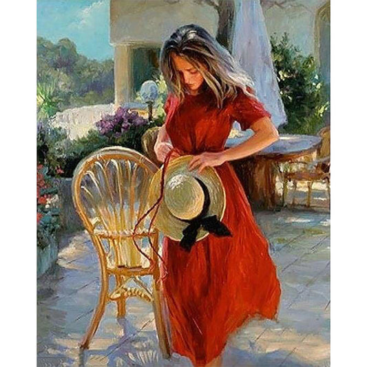 Pretty Woman wearing a red dress