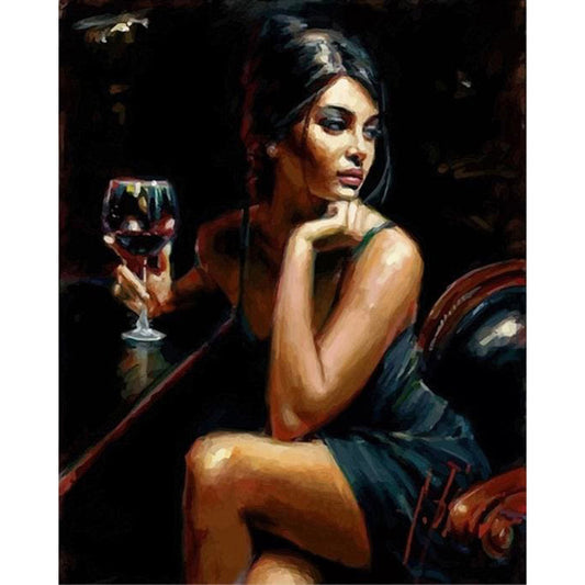 Young Woman Drinking Wine