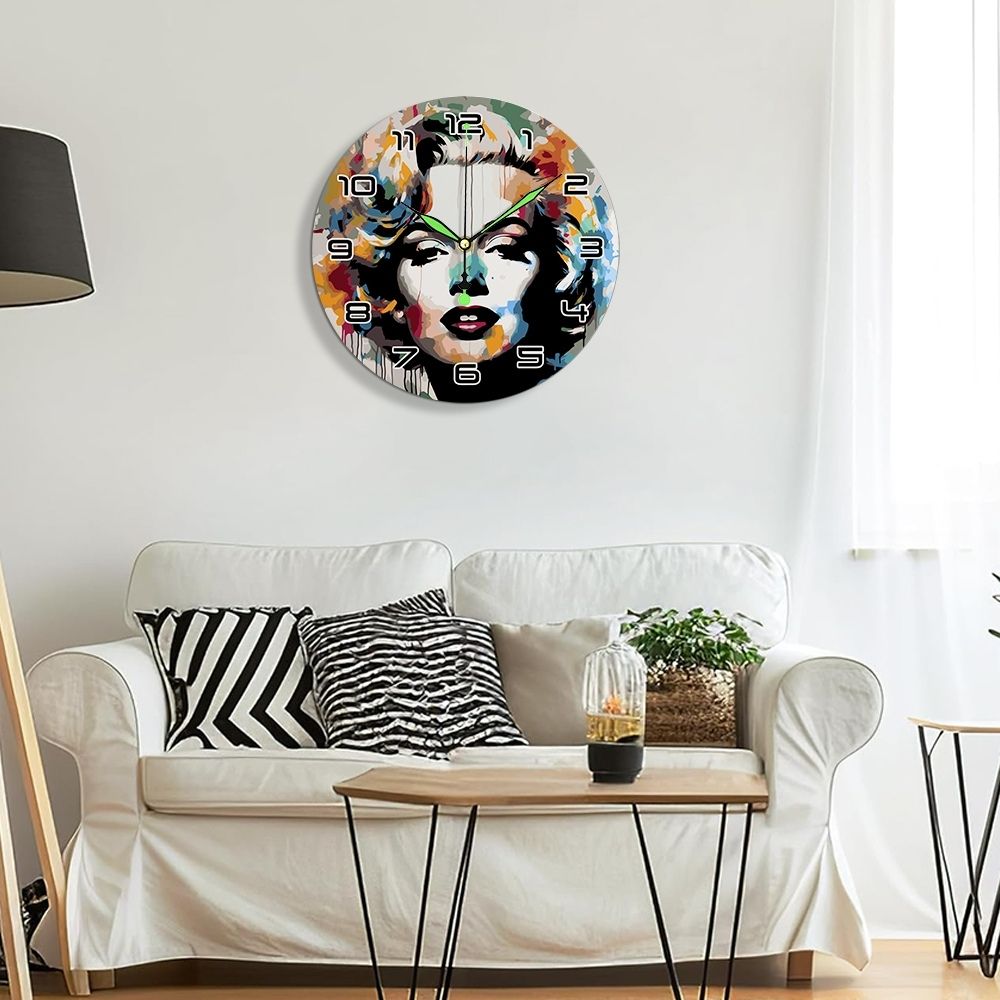 Paint by Numbers Clock - Marilyn Portrait