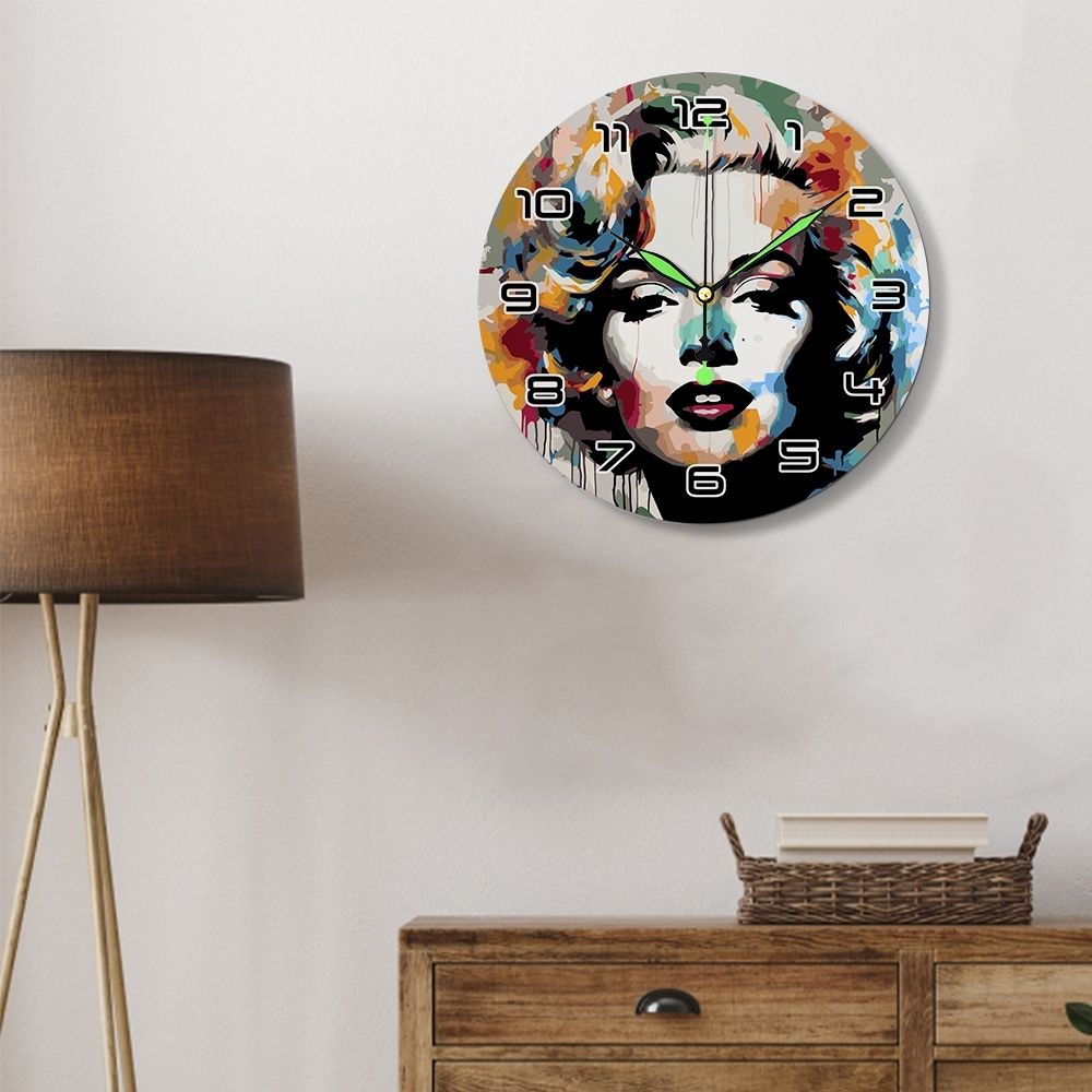 Paint by Numbers Clock - Marilyn Portrait