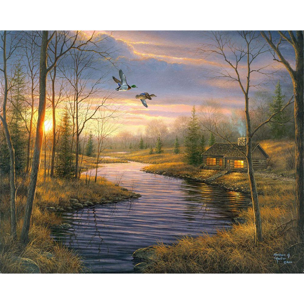 Country house at dusk