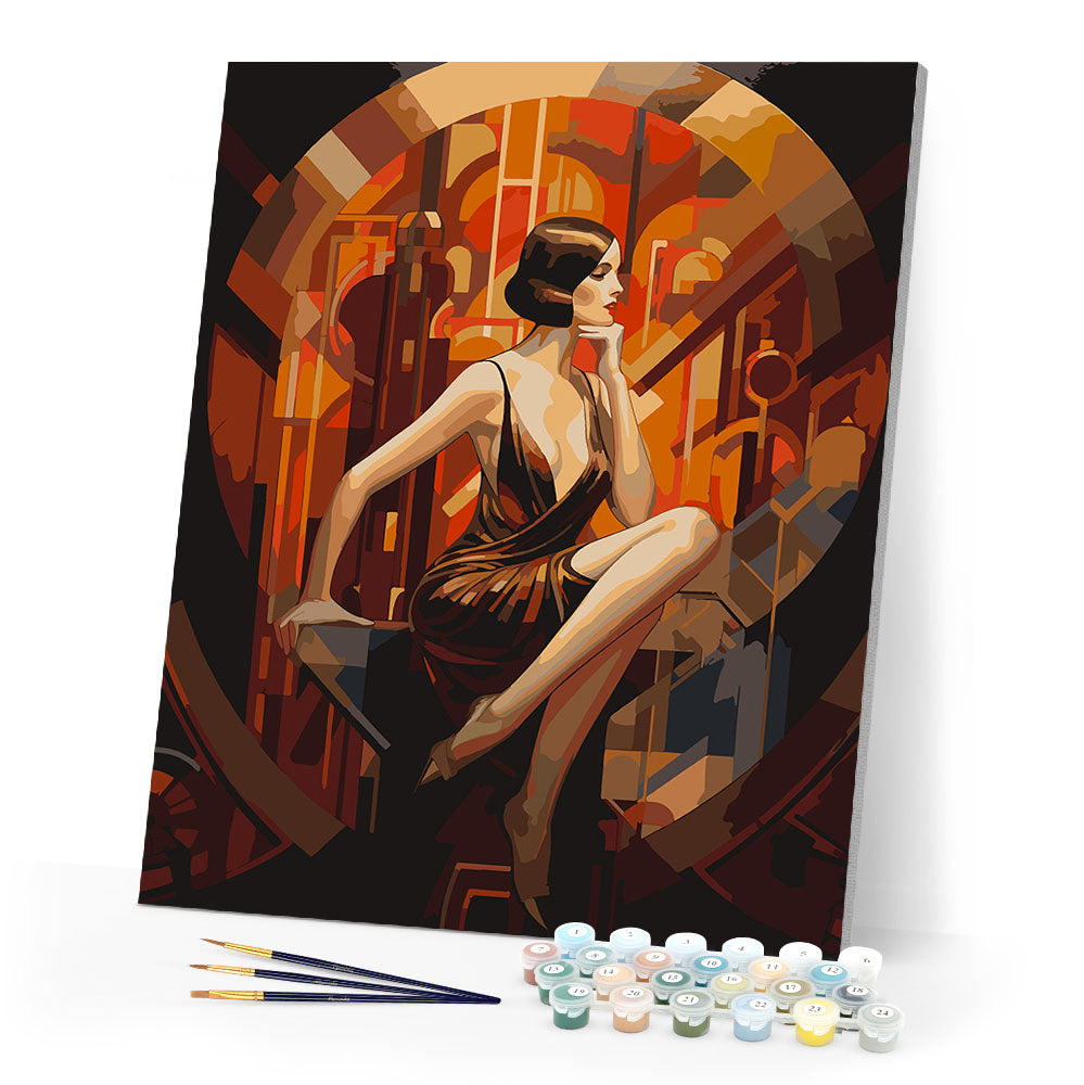 Sitting Art Deco Woman