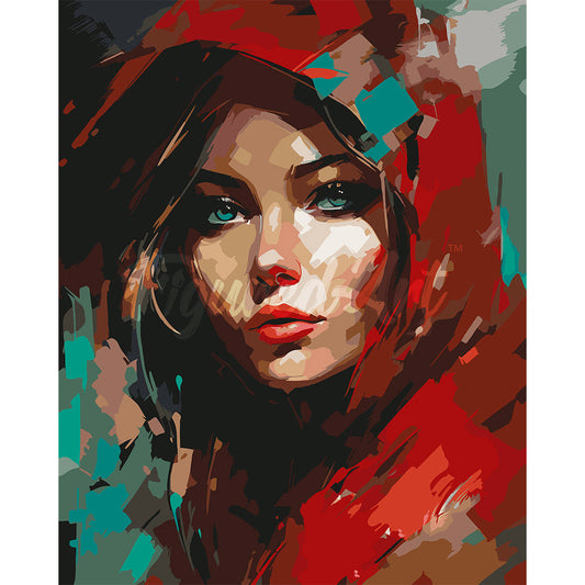 Woman in Red Scarf
