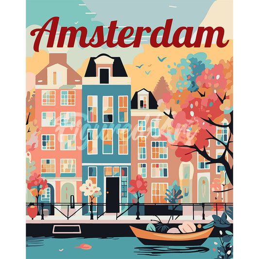 Travel Poster Amsterdam in Bloom