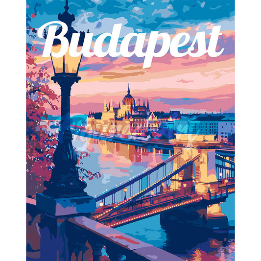 Travel Poster Budapest at Dusk