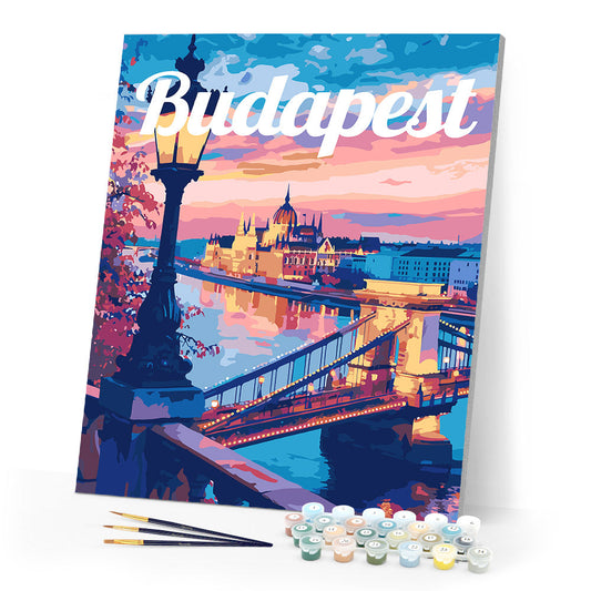 Travel Poster Budapest at Dusk