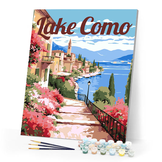 Travel Poster Lake Como in Bloom