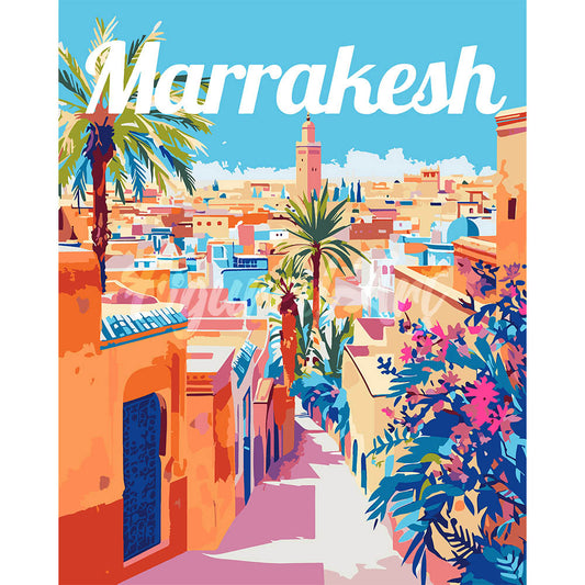 Travel Poster Marrakesh Morocco