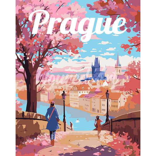 Travel Poster Prague in Bloom