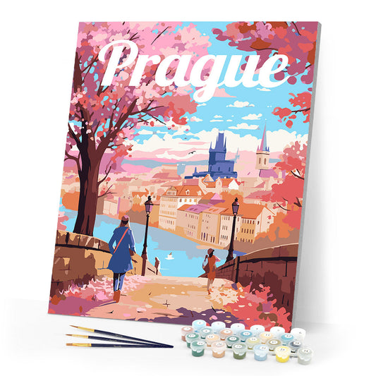 Travel Poster Prague in Bloom