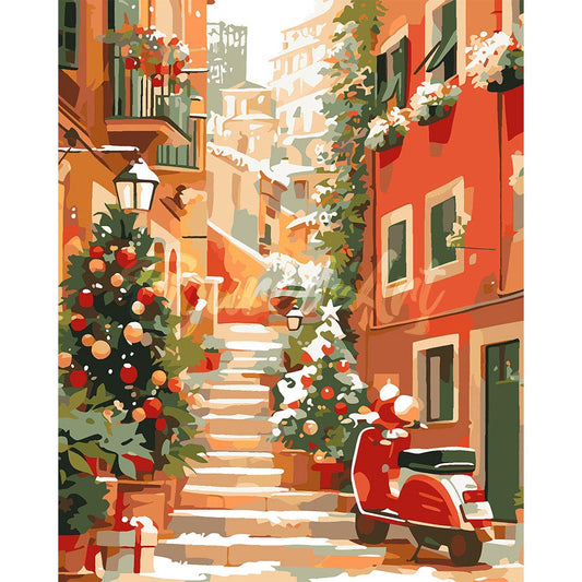 Christmas Staircase Scene