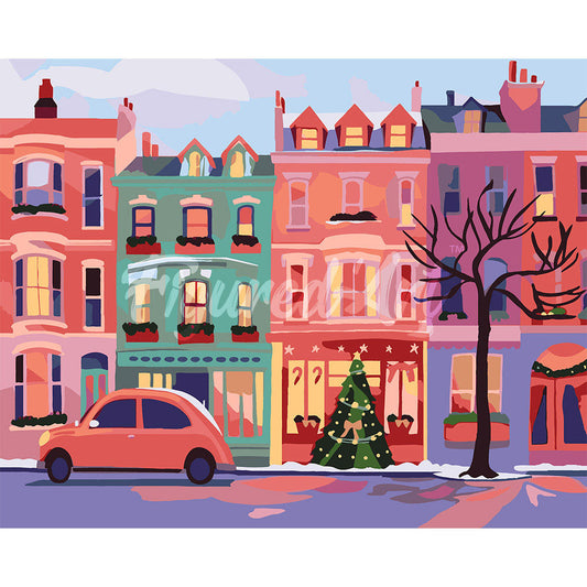 Colorful Christmas Street