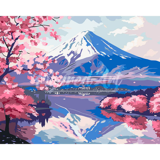 Mount Fuji and Sakura Lake
