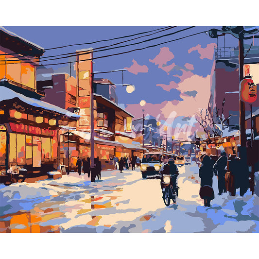 Retro Japan Winter Street