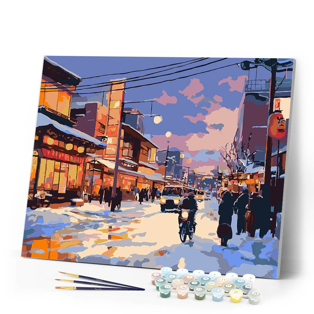 Retro Japan Winter Street