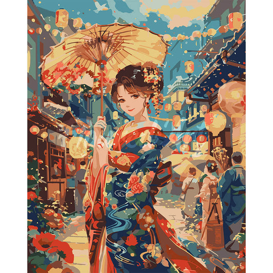 Kimono Girl at Lantern Festival