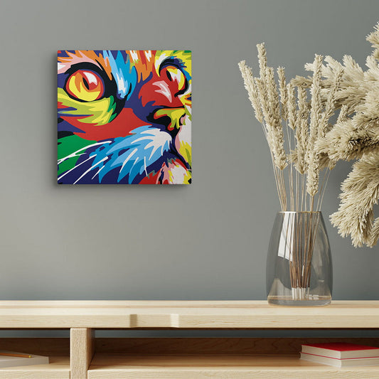 Mini Paint by numbers 8x8 framed - Feline Pop Art