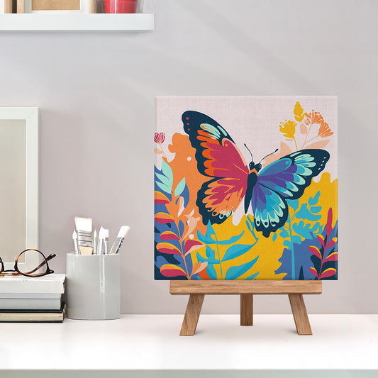 Mini Paint by numbers 8x8 framed - Tropical Butterfly
