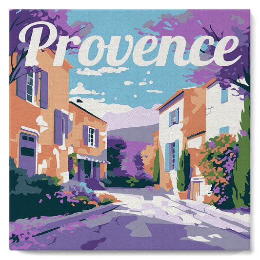 Mini Paint by numbers 8x8 framed - Travel Poster Provence Spring