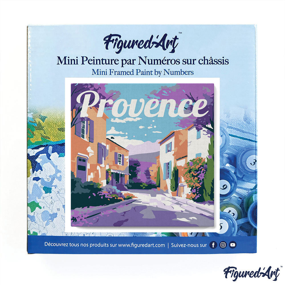 Mini Paint by numbers 8x8 framed - Travel Poster Provence Spring
