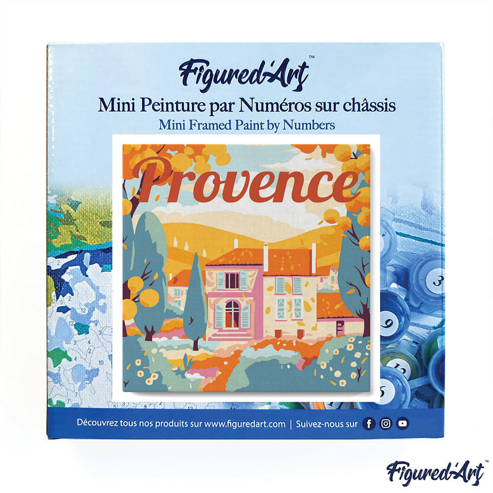 Mini Paint by numbers 8x8 framed - Travel Poster Provence Autumn