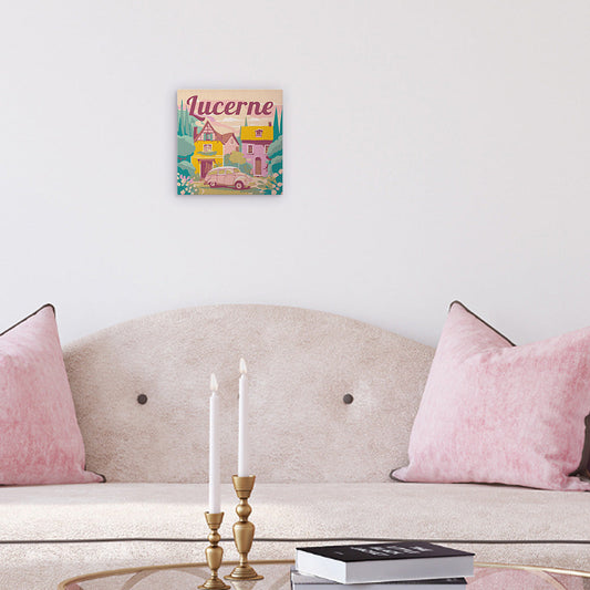 Mini Paint by numbers 8x8 framed - Travel Poster Lucerne