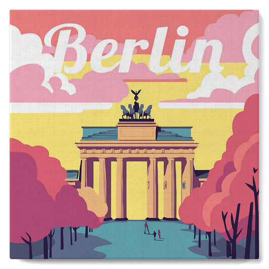 Mini Paint by numbers 8x8 framed - Travel Poster Berlin