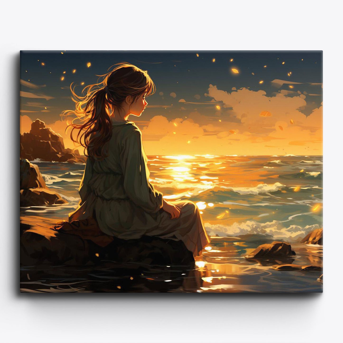 Anime Sunset Lake