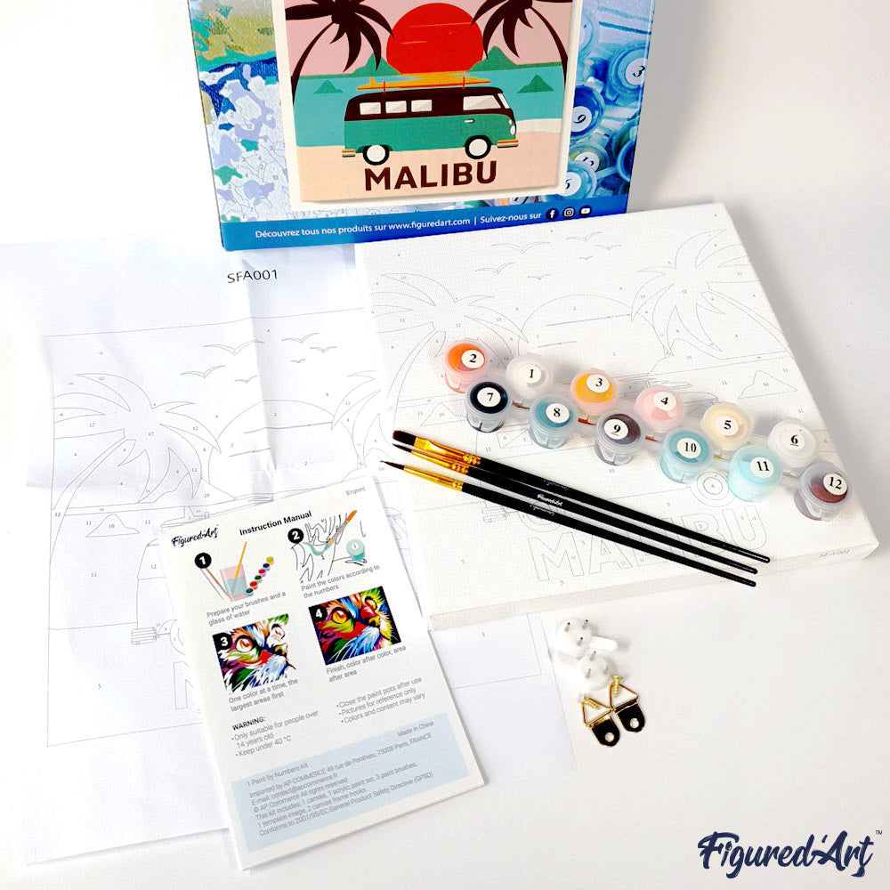 Mini Paint by numbers 8x8 framed - Travel Poster Valencia