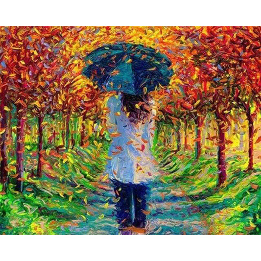 Autumn and Black Umbrella