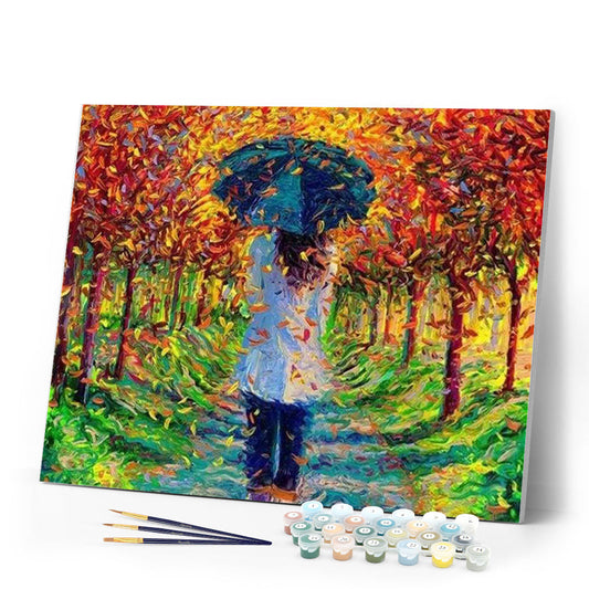 Autumn and Black Umbrella