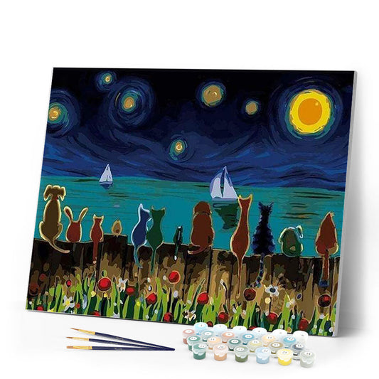 Starry Night with Animals