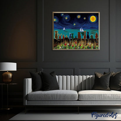 Starry Night with Animals