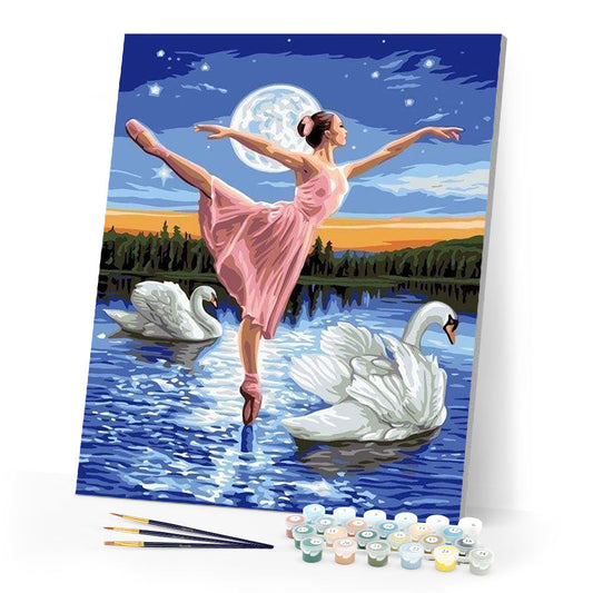 Swan Lake and Full Moon