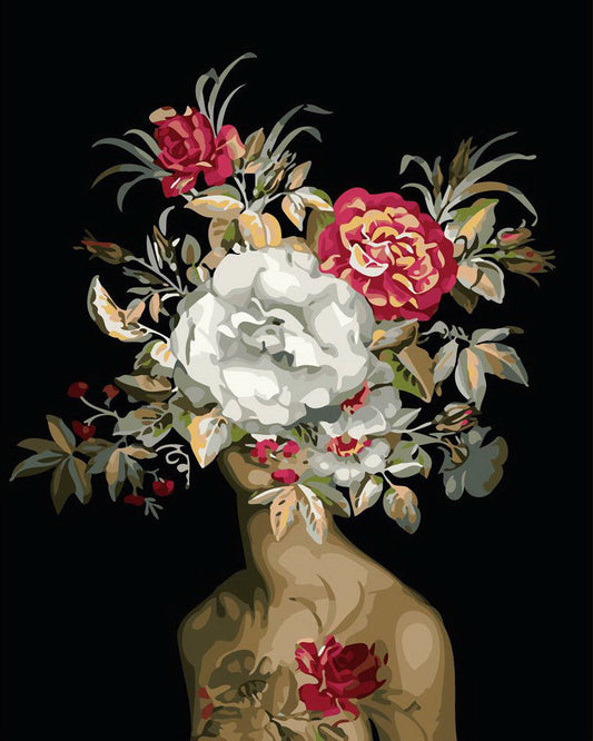 Woman and Explosion of Flowers