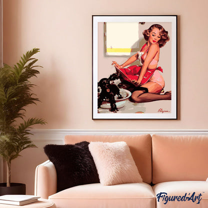 Pin-up and her dog