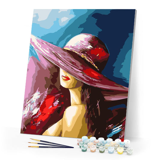 Attractive woman with hat
