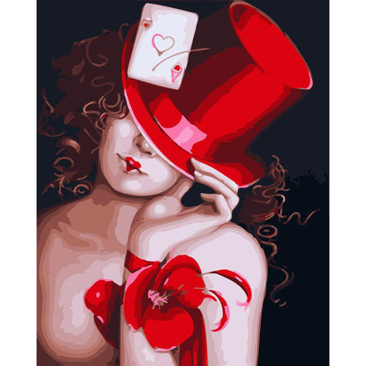 Sexy woman with red hat