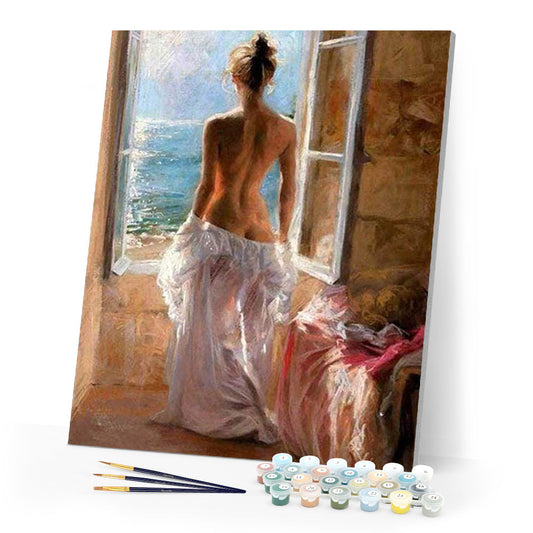 Naked woman and Sun