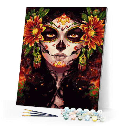 Woman Face and Flowers