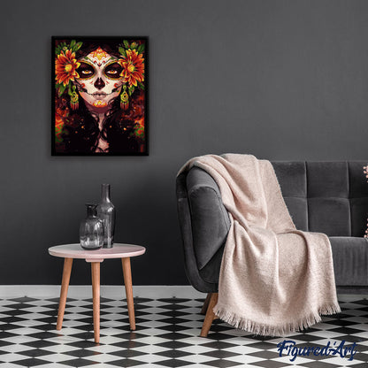 Woman Face and Flowers