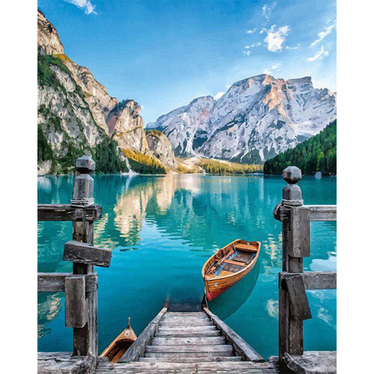 Boat on the Mountain Lake