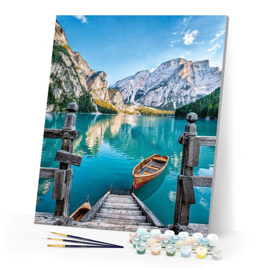Boat on the Mountain Lake