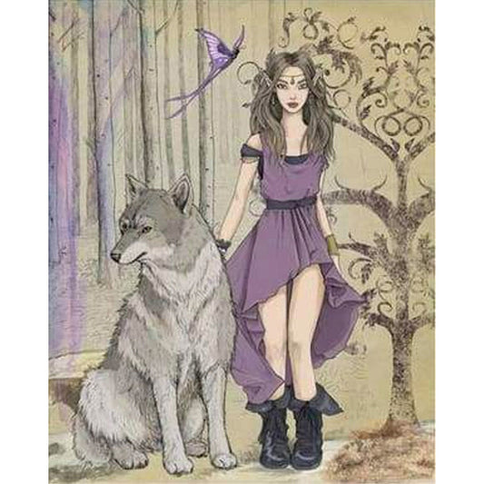 Sexy Woman and her Wolf